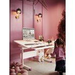 Creo Mobili Vega Basic Çekmeceli Çalışma Masası, Kız Çocuk İçin Eğim ve Yükseklik Ayarlı Masa - 130x70 Cm, Ekru/Fuşya
