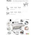 Creo Mobili Yükseklik Ayarlı Akıllı Çalışma Masası + Döner Sandalye - Ekru/Gri - Sirius Advanced - 120x75