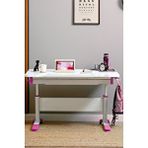 Creo Mobili Yükseklik ve Eğim Ayarlı, Çekmeceli, Sirius Basic Çalışma Masası 120x75 cm, Beyaz/Fuşya Pembe