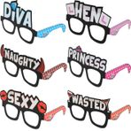 CREOFANT Eğlenceli parti gözlükleri doğum günü ve düğün için · şaka gözlükleri doğum günü · selfie için eğlenceli gözlükler · parti aksesuarı · eğlenceli motifli gözlükler · Happy Birthday gözlüğü (Hen night Edition)