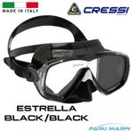 Cressi Estrella Tek Parça Cam Dalış Maskesi Siyah