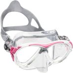 Cressi Eyes Evolution Crsytal Maske Hypoalerjik silikon, Çok Yumuşak ve Rahat, Yüzde İz Bırakmayan Tasarım Maske Şeffaf/Pembe Tek Beden