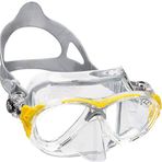 Cressi Eyes Evolution Crsytal Maske Hypoalerjik silikon, Çok Yumuşak ve Rahat, Yüzde İz Bırakmayan Tasarım Maske Şeffaf/Sarı Tek Beden