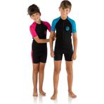 Cressi Little Shark Junior Shorty Dalış Elbisesi BLACK / PINK-2MM - 13/14 YAŞ