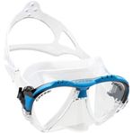 Cressi Matrix Maske Hypoalerjik Silikon, Yeni Nesil Lens Çerçevesi, Yumuşak Kayış Maske Şeffaf/Mavi Tek Beden