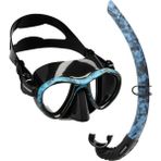 Cressi Metis-Corsica Yetişkin Maske Şnorkel Seti Mavi Kamuflaj