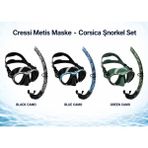 Cressi Metis Maske - Corsica Şnorkel Set - BLACK CAMO - Tek Beden - Siyah