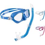 Cressi Moon Kid Combo Set - Şnorkel Maskesi + Çocuklar için Şnorkel Seti, Açık Mavi/Misket Limonu, Tek Beden