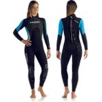 Cressi Morea Lady 3 mm Dalış Elbisesi Siyah/Mavi Renkli Hafif Scuba Ürünü Medium
