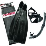 Cressi Pro Star Palet Maske Şnorkel Seti Black No:43-44 Çok