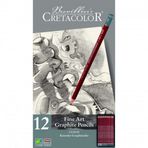 Cretacolor 16052 Cleos Fine Art Graphite 12'li Metal Kutulu Dereceli Kalem Seti