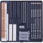 Cretacolor Black & White Box Drawing Set Profesyonel Karakalem Eskiz Çizim Seti 25 Parça Metal Kutu