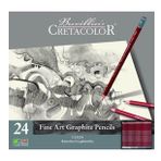 Cretacolor CLEOS Fine Art Graphite Pencils 24'lü Dereceli Kalem Seti Metal Kutu / 16024