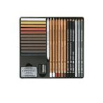 Cretacolor Creativo Drawing Set Profesyonel Karışık Karakalem Eskiz Çizim Seti 27 Parça Metal Kutu