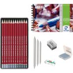 Cretacolor Eskiz Başlangıç Seti 2 + Dereceli Kalem + A5 Defter + Dağıtıcı Set + Silgi + Açacak + Hamur Silgi - Karışık-Çok Renkli - standart