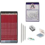 Cretacolor Eskiz Başlangıç Seti 4 + Dereceli Kalem + A5 Defter + Dağıtıcı Set + Silgi + Açacak + Hamur Silgi - Karışık-Çok Renkli - standart