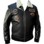 Crew Turk Pılot Montu Sunı Derı Cok Peclı - 03S-Siyah - XL