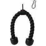 CrewSport 70 Cm 28mm Kalın Profesyonel Triceps Halatı - Rope Pushdown - Cable Egzersiz Aparatı - Siyah