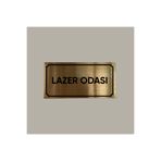 CRF Gold Aluminyum Kapı İsimliği Lazer Odası Yazılı Arkası Yapışkanlı 10X20 CM