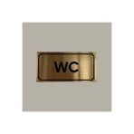 CRF Gold Aluminyum Kapı İsimliği WC Yazılı Arkası Yapışkanlı 10X20 CM