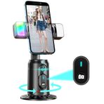 Crienten Otomatik Yüz İzleme Tripod 360° Dönen Otomatik İzleme Telefon Standı, Uygulama Yok, Hareket Kontrolü Akıllı Çekim Kamerası Montajı, Selfie Işıklı ve Uzaktan Kumandalı, Canlı Vlog Akışı Video