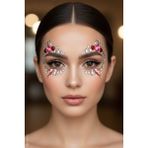 Crimson Kalp Detaylı Kendinden Yapışkanlı Yüz Makyaj Taşı Face Sticker