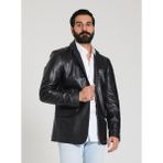 Cripp Erkek Siyah Blazer Deri Ceket - 54