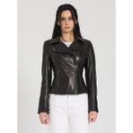 Cripp Kadın Siyah Biker Deri Ceket - 01-Siyah - 40