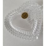 Cristal Kalp Şeklinde Kurşun Kristal Dekoratif Obje, Vintage Tarz, 10x10x2 cm, Şeffaf