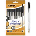 Cristal Medium Siyah Tükenmez Kalem 10'lu Poşet