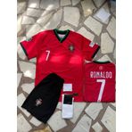 Cristiano Ronaldo Kırmızı-Siyah 24/25 Sezon Çocuk Forma Takımı 4 Parça Portekiz (kırmızı, 10-11 yaş)