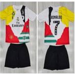 Cristiano Ronaldo Tüm Takımlar Görsel Konsepti Özel Tasarım Çocuk Forması 4 Parça Forma+Şort+Çorap+Biliklik - 9 - 10 Yaş - Çok Renkli