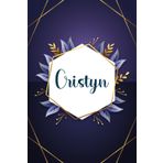 Cristyn: Taccuino personalizzato con il nome Cristyn | Regalo di compleanno per moglie, mamma, sorella, figlia ... | Foglie blu | 110 pagine a righe, Piccolo formato 6x9 pollici (15,24 x 22,86 cm)