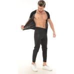 Criticman Sauna SuitAtlet Tayt Fermuarlı Kısa Kollu Termal Sauna Etkisi Takım - Siyah
