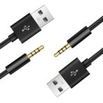 Critin 2 Paketi,10.5cm USB Güç Şarj Cihazı Sync Veri Aktarım Kablosu,iPod Shuffle Kablosu için Şarj Kablosu, 3.5mm Jack/USB USB Güç Şarj Cihazı için Senkronizasyon Veri Aktarım Kablosu iPod Shuffle 3rd 4th