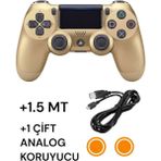 Crk Tech Playstation 4 Dualshock Yeni Nesil V2 Gamepad + 1.5 mt Şarj Kablo + 1 Çift Analog Başlığı - Gold