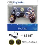 Crk Tech Playstation 4 Dualshock Yeni Nesil V2 Yenilenmiş Gamepad + 1.5 mt Şarj Kablo + 1 Çift Analog Başlığı - Siyah - Sarı