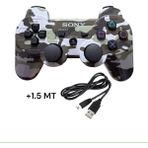 Crk Tech Ps3 Dual-Shock Gamepad Yeni Nesil Kol Kamuflaj Desenli Controller Oyun Kolu Ps3 + Pc + 1.5 mt Şarj Kablosu - Gri Kamuflaj