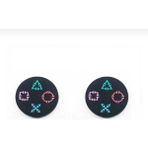Crk Tech Ps5 Ps4 Ps3 Xbox One S x Ns 1 Çift Analog Koruyucu Gamepad Silikon Başlık Desenli - Siyah - Mavi