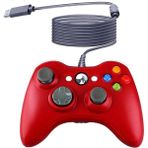 Crk Tech Xbox 360 & Pc Uyumlu Tak Çalıştır Kablolu Gamepad Oyun Kolu Wired Joystıck - Kırmızı