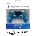 Crk Teknoloji Playstation Dualshock 4 Uyumlu V2 Ps4 Gamepad Yenilenmiş Oyun Kolu Pc + Ps4 ( 1.5mt Şarj Kablosu) - Mavi - Beyaz