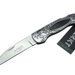 CRKT CR 0124 Kamp Çakı 20 cm - Metal Desenli Sap, Kılıflı, Kutulu