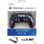 Crktech Playstation Dualshock 4 Uyumlu V2 Yenilenmiş Ps4 Oyun Kolu Desenli Pc + Ps4 ( 1.5mt Şarj Kablosu) - Siyah - Mavi