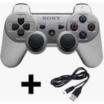 Crktech Ps3 Dualshock Gamepad Yeni Nesil Kol Controller Oyun Kolu Pc + Ps3 + 1.5 mt Şarj Kablosu - Gümüş