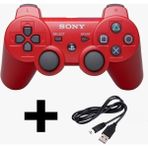 Crktech Ps3 Dualshock Gamepad Yeni Nesil Kol Controller Oyun Kolu Pc + Ps3 + 1.5 mt Şarj Kablosu - Kırmızı