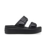 Crocs 207431-001 Black Brooklyn Buckle Low Wedge Kadın Terlik