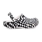 Crocs 210990-103 Siyah Beyaz Classic Warped Checker Çocuk Terlik