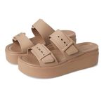Crocs Brooklyn Buckle Low Wedge kadın sandaleti, Latte, 36/37 EU