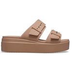 Crocs Brooklyn Buckle Low Wedge kadın sandaleti, Latte, 39/40 EU
