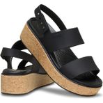 Crocs Brooklyn Cork Low Wedge Siyah Kadın Sandalet